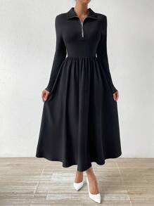 SHEIN LUNE 連身裙 - 黑色 - 查看 5