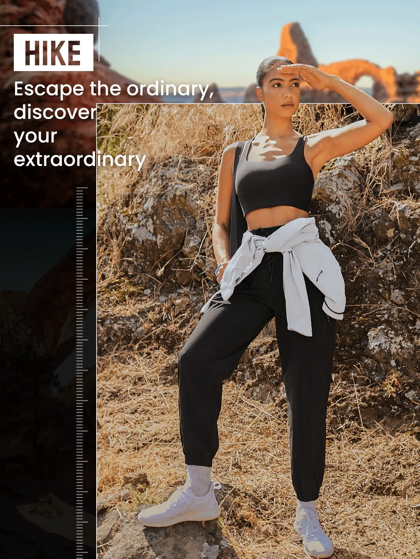 GLOWMODE Peak Performance採用超高腰設計、防水面料的徒步健行長褲 - 黑色 - 查看 8