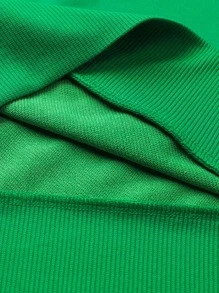 Hombres Sudadera Con Capucha Con Cordón Y Bolsillo Canguro Con Gráfico De Letra - Verde - Ver 3