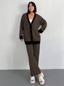 RueChic 2 All-over Printed Button-down Cardigans And Sweater Pants - Multicolor - View 3