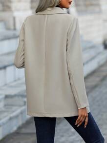 Chiquease Cổ áo Nút đôi Áo vest - Màu be - Xem 2