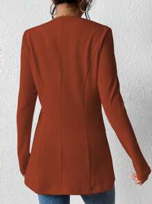 Chiquease Blazer casual sin cuello, ligero y sin forro de manga larga para mujer