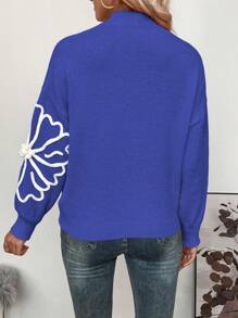 SHEIN LUNE 女士花卉圖案毛衣 - 彩色 - 查看 2