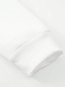 Manfinity Homme Men Plus Letter Print Hooded Sweatshirt And Sweatpants Two Piece Set - White - View 3