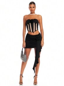 SHEIN BAE Glamorous Women's Top - Black - View 6