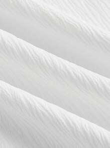 SHEIN MOD Của phụ nữ Quần ống rộng Với Nút kim loại - trắng - Xem 3