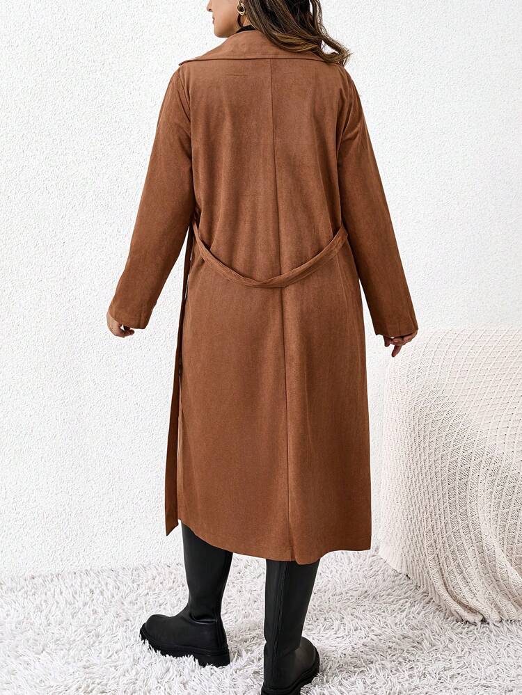 Plus Flap Pocket Belted Overcoat