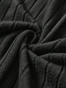 SHEIN Cô gái Tween 2 Miếng Cổ giả Đồ đan Ribbed Đầm - Nhiều màu - Xem 5