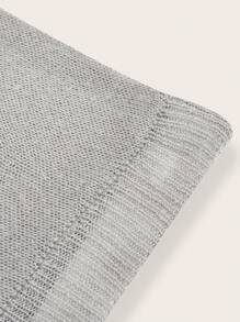 SHEIN ICON Solid Distressed Knit Skirt - Grey - View 3