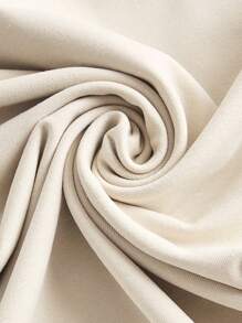 SHEIN EZwear Plus Solid Ribbed Knit Bodycon Dress - Beige - View 3