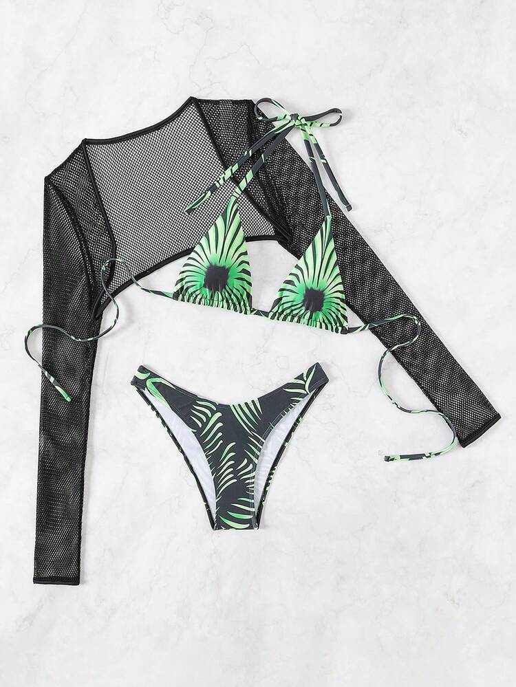 Women's Tie-Dye Separates Three Pieces Bikini Set Summer Beach