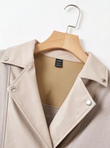 Seusyu Two Tone Drop Shoulder Buckle Detail Jacket - Multicolor - View 3