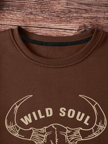 SHEIN EZwear 普通款運動衫 - 巧克力棕 - 查看 6