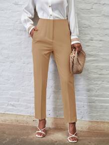 EURMUSE 素色斜口袋錐形褲