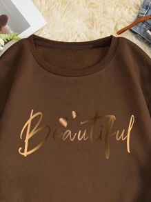 INAWLY 冬季大码字母印花运动衫