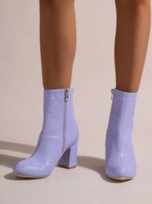 Women's Fashionable Purple Boots - Purple - View 4