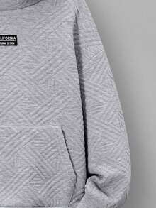 SHEIN 男孩連帽衫,帶字母補丁 - 灰色 - 查看 4