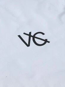 Manfinity Sport Corelite 男式字母图案撞色侧缝运动 T 恤长袖衬衫 - 彩色 - 查看 5