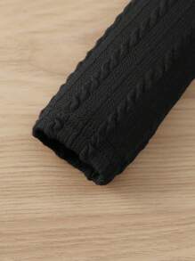 SHEIN 女童嬰兒荷葉邊裝飾連衣裙 - 黑色 - 查看 6