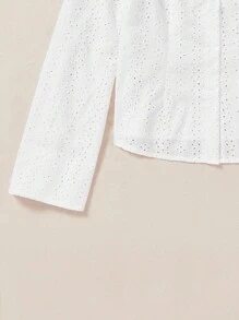 Soleia Off Shoulder Ruffle Trim Schiffy Blouse - White - View 6