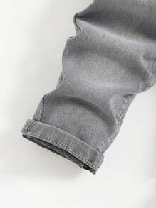 SHEIN 男嬰貓鬚牛仔水洗牛仔褲 - 淺灰色 - 查看 3