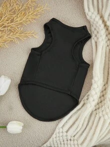 Reh Arte 1 Miếng Đen Thú cưng Slogan Lá thư In Trắng Áo vest Đối với Mèo Và Chó - Nhiều màu - Xem 2