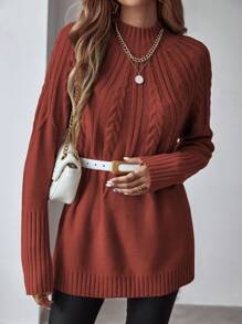 EMERY ROSE Của phụ nữ Áo len Với Raglan - Cà phê nâu - Xem 6