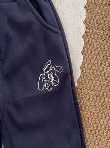Sweat-shirt À Manches Raglan Avec Graphique De Lettre Et Sweatpants Pour Jeune Fille