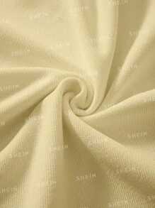 百搭風格落肩圓領印花衛衣,蝴蝶與心形圖案 - 杏色 - 查看 4