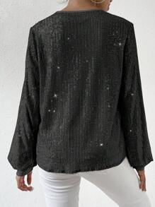 Chiquease 燈籠袖亮片襯衫