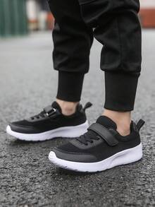 Zapatos de niños transpirable deportivo estilo unicolor - Negro - Ver 3