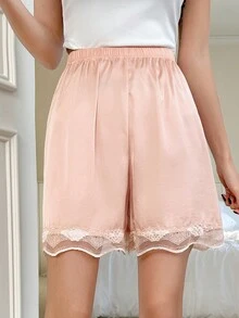 DAZY Ladies Lace Pajama Shorts - Champagne - View 5