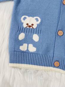 嬰兒(男)開襟衫 - 藍色 - 查看 6