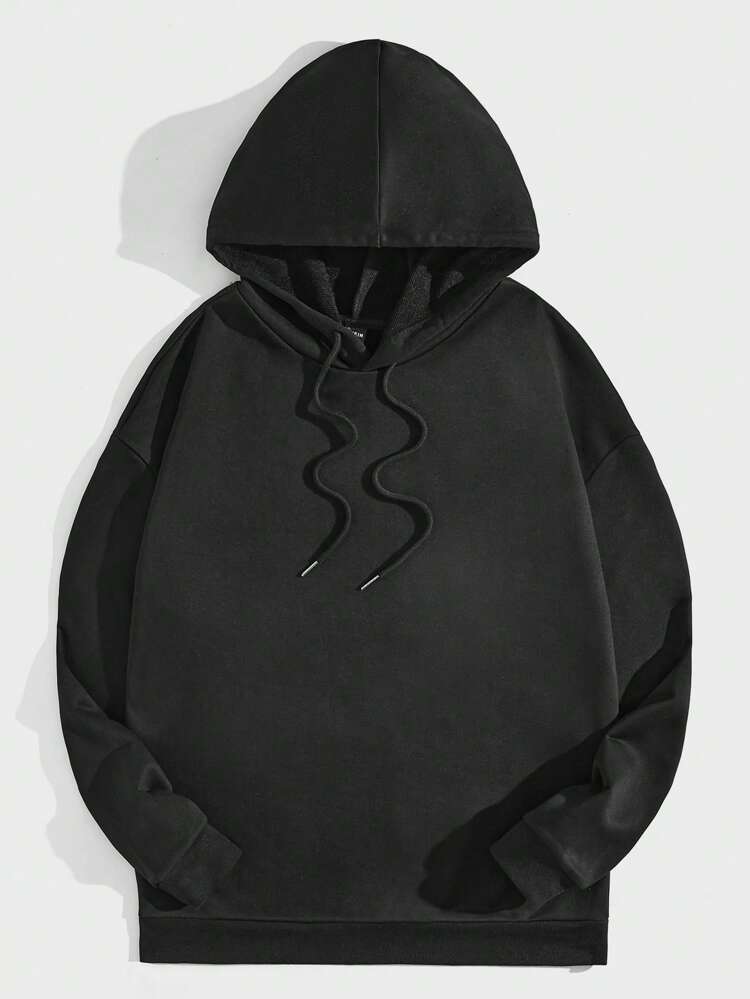 Loose Men's Letter & Cartoon Print Hoodie For Casual Wear, For Fall Winter