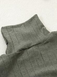 SHEIN 3件/套 兒童休閒垂直條紋長袖t卹 灰綠橙 - 彩色 - 查看 5