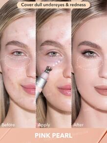 SHEGLAM Bright Eyes Cooling Concealer-Pink Pearl Cooling Metal Applicator Matte Liquid Concealer Long Lasting Coverage Brightening Color Corrector Weightless Ultra-Hydrating Concealer Brand Beauty Makeup Face Paint Cosmetic For Women Girls Perfect For Winter Spring Ideal For Y2K Fancy Fashion Suitable For Birthday Gift Party Ready Best Color - Pink Pearl - View 2