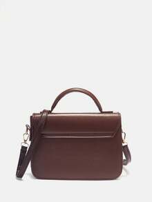 SHEIN MOD Solid Color Women's Crossbody Bag - Brown - View 6
