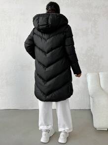 RueChic Women's Padded Jacket - Black - View 2