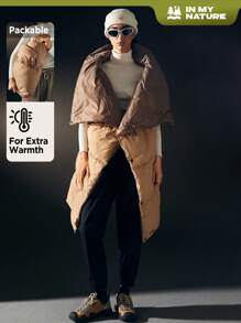 In My Nature Solid Snap Button Outdoor Vest - Khaki - View 7