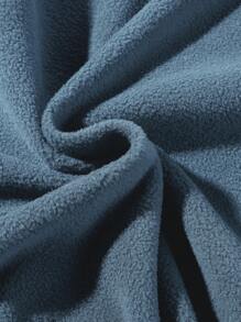 Manfinity Homme Sudadera de forro polar con media cremallera y bordado de montaña para hombre, sin camiseta, para otoño e invierno, de manga larga - Celeste - Ver 3