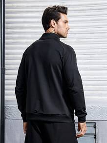 Gym Rark Men Half Zip Sports Jacket Workout Tops Sports Wear For Men Sports Wear Men Sports Wear Men Sport Wear Jacket - Black - View 2