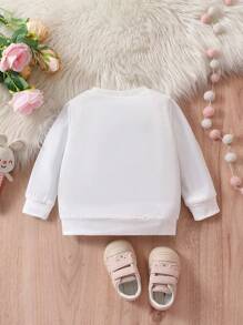 Baby Girl Slogan Graphic Sweatshirt - White - View 2