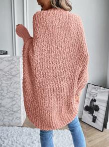 SHEIN Essnce Batwing Sleeve Casual Design Cardigan - Pink - View 2