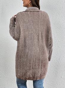 SHEIN LUNE Plus Size V-neck Drop Shoulder Sweater