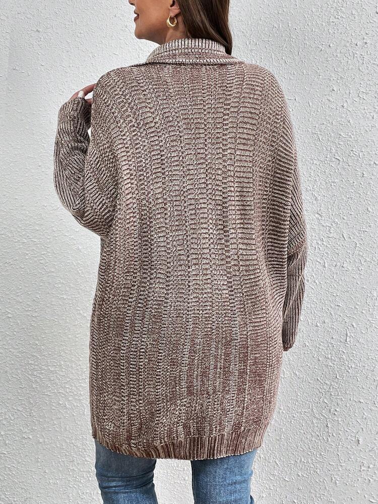 Plus Size V-neck Drop Shoulder Sweater