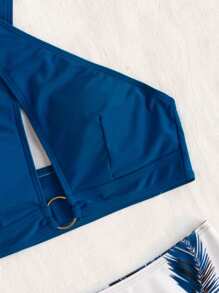 Women'S Tropical Print Halter Neck Bikini Set - Multicolor - View 7