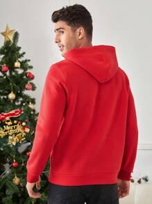 Manfinity Homme Men's Christmas Printed Hoodie - Red - View 2