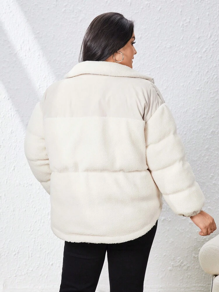 Plus Zip Up Padded Coat For Winter
