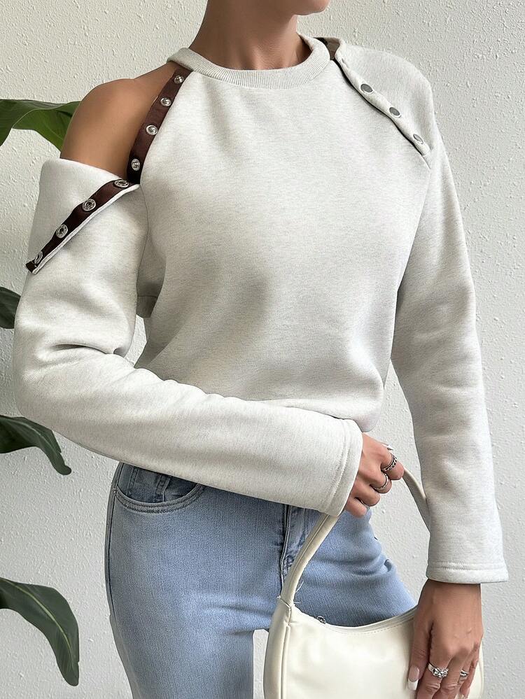 Women's Open Shoulder Thermal Lined T-Shirt