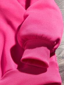 Teenage Girls' Casual Long Sleeve Round Neck Sweatshirt Suitable For Autumn And Winter - Hot Pink - View 4